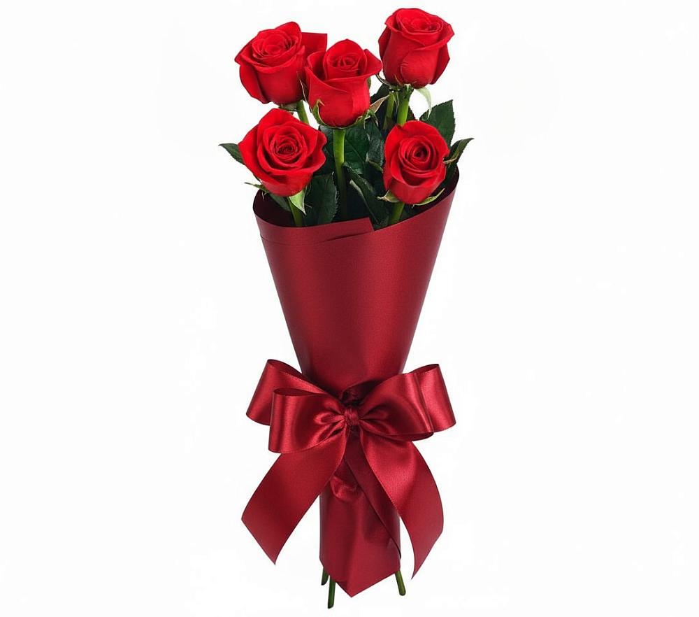 Букет 5 Красных роз Эдлесс Лав в Новоильинском