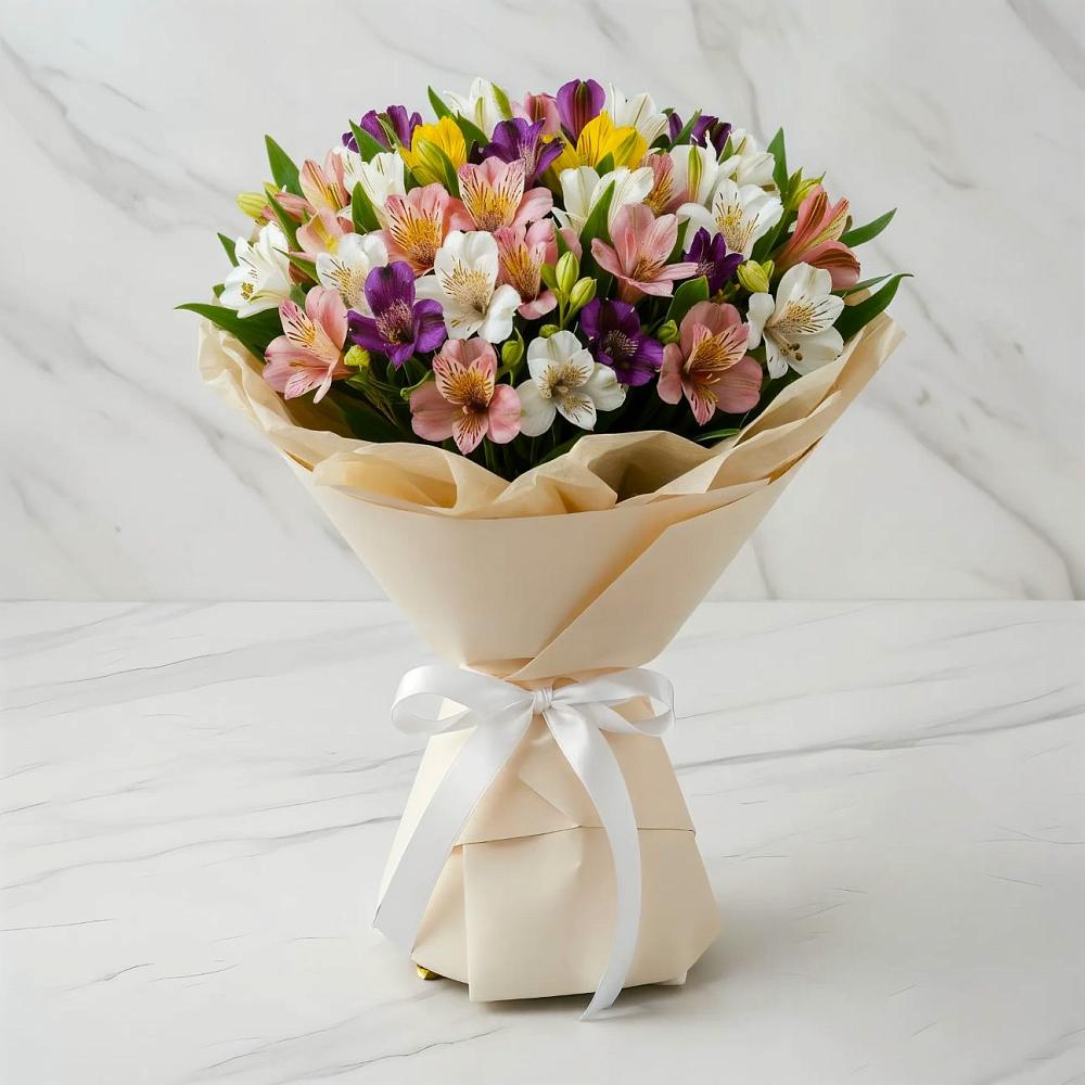 Букет цветов из: Альстромерии в Новоильинском