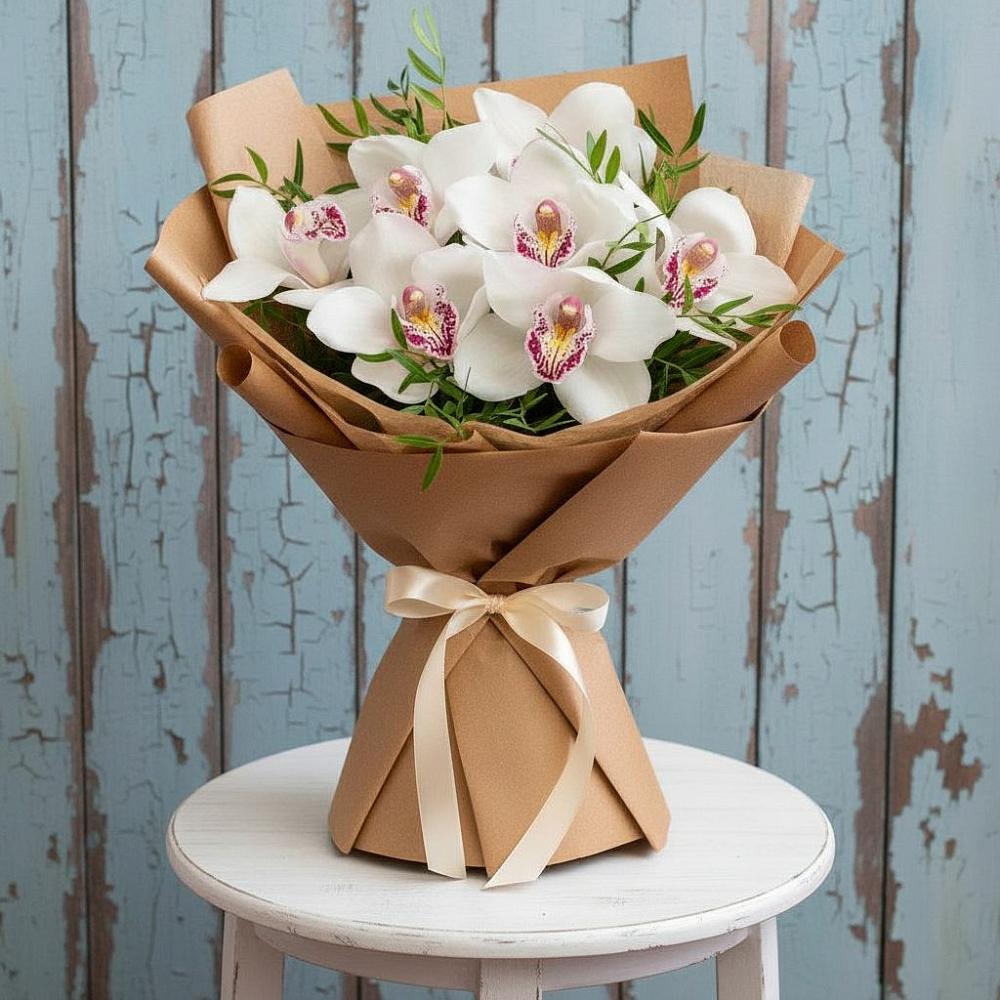 Букет цветов из: Орхидеи и Розы в Новоильинском