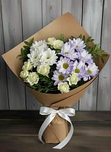 Букет цветов из:  Хризантемы и Розы #REPLACE_PRED# Новоильинском