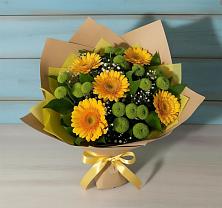 Букет цветов из:  Герберы и Хризантемы в Новоильинском