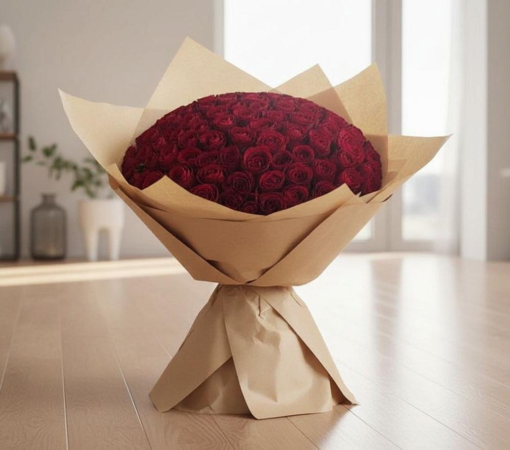 Букет 101 Красная роза в Новоильинском