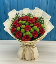 Букет цветов из:  Розы и Хризантемы в Новоильинском