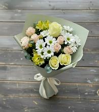 Букет цветов из:  Альстромерии, Розы и Хризантемы в Новоильинском
